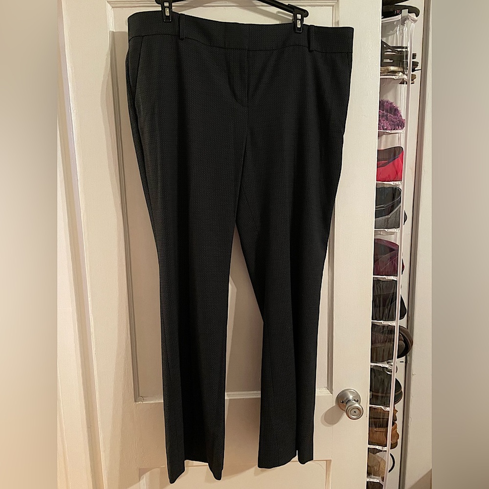 Blue gray polka dot slacks